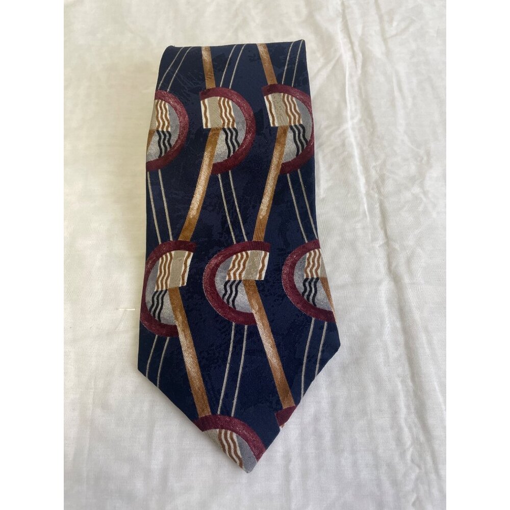 JT Beckett Men's Blue Multicolor Silk Tie 59" X 4" SKU 2825